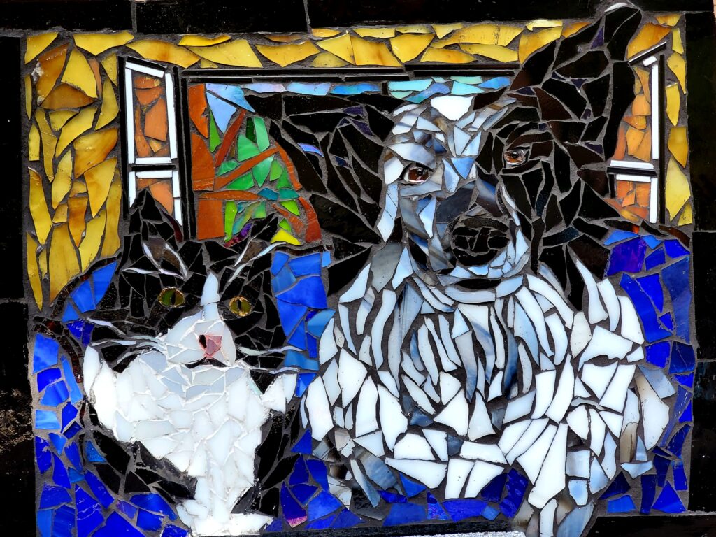 Stained glass mosaic portrait
