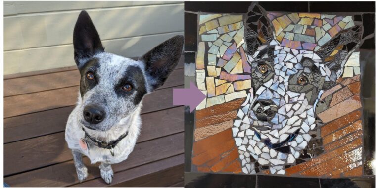 mosaic pet portrait