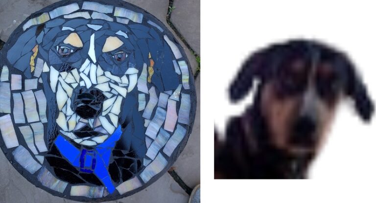 Mosaic steppingstone pet art