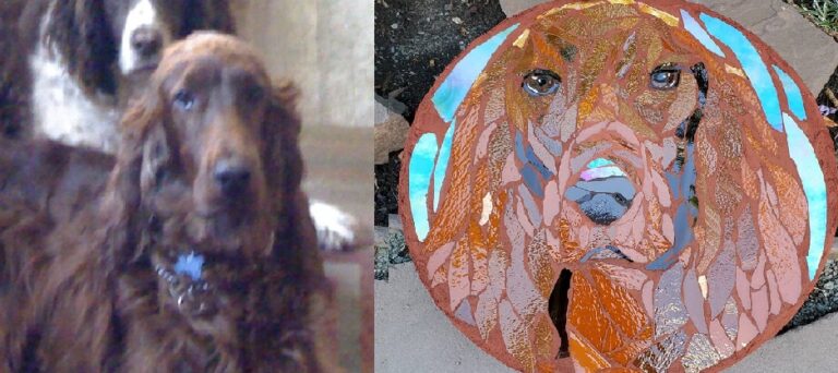 Mosaic steppingstone pet art