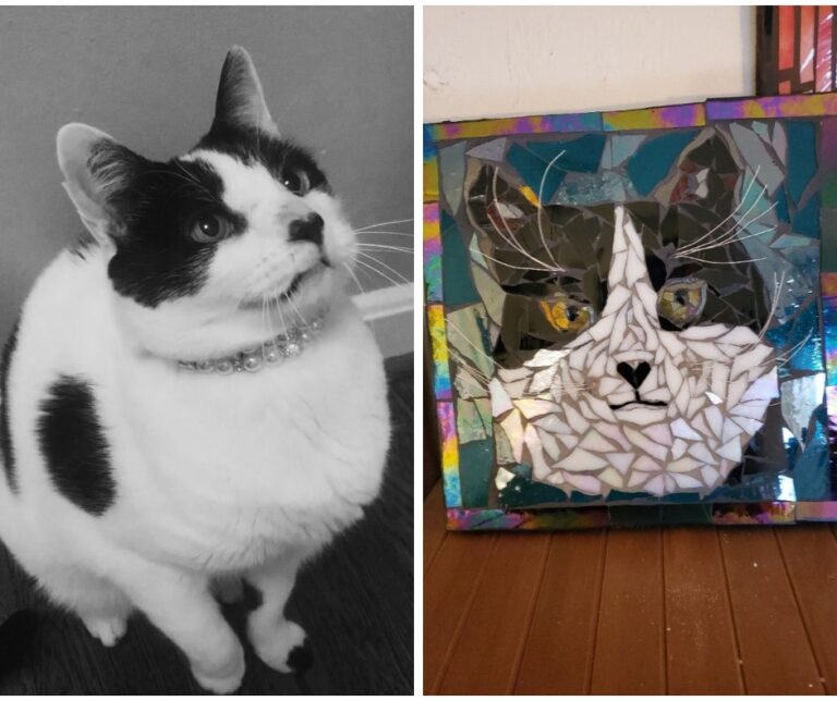 Mosaic pet portrait