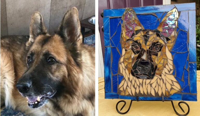 Mosaic pet portrait